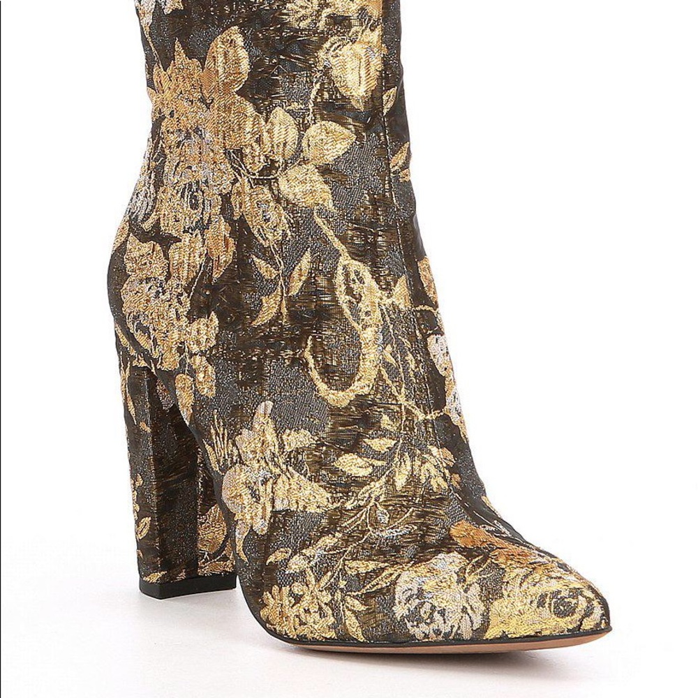 Jessica Simpson Brocade Metallic Boots size 8.5